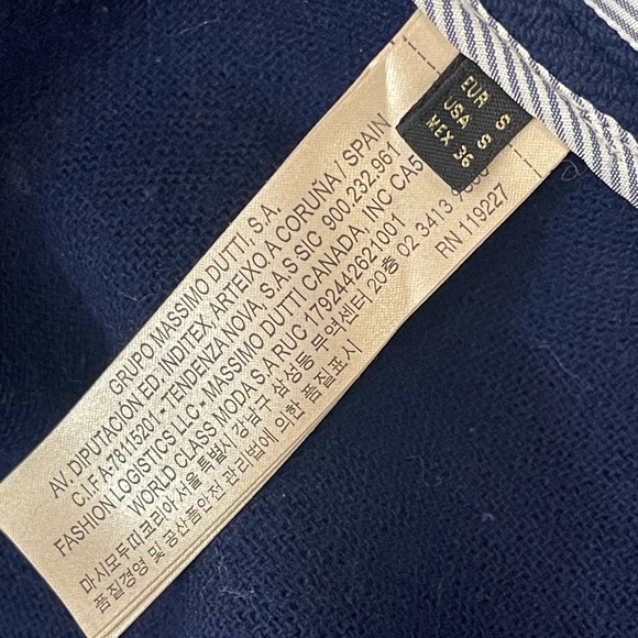 Massimo Ditti 80% Laine royablue dark blue winter coat - Picture 9 of 13